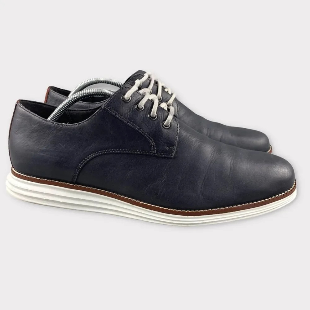 Cole haan original Classic Grand Plain Oxford Shoes Mens 11 M Navy‎ Lace Up